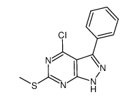 4-chloro-6-(methylthio)-3-phenyl-1H-pyrazolo[3,4-d]-pyrimidine结构式