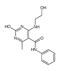 2-Hydroxy-4-(2-hydroxy-ethylamino)-6-methyl-pyrimidine-5-carboxylic acid phenylamide Structure
