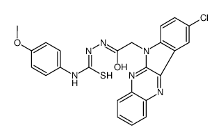 1-[[2-(9-chloroindolo[3,2-b]quinoxalin-6-yl)acetyl]amino]-3-(4-methoxyphenyl)thiourea结构式