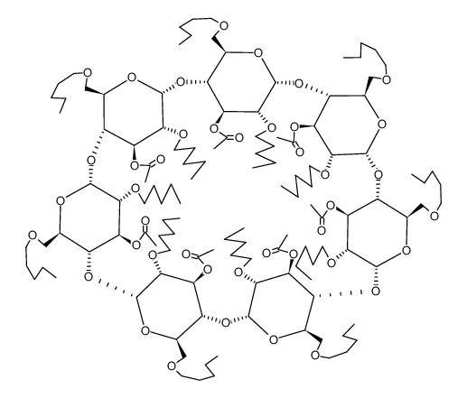 Heptakis-(2,6-di-O-pentyl-3-O-acetyl)-beta-Cyclodextrin结构式
