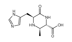 (2S,3R,5S)-5-((1H-imidazol-5-yl)methyl)-3-methyl-6-oxopiperazine-2-carboxylic acid结构式