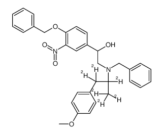 rac-N-Benzyl-N-[2-hydroxyl-2-(4-benzyloxy-3-nitrophenyl)-ethyl]-3-(4-methoxyphenyl)-2-propylamine-d6 Structure