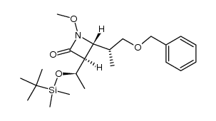 (3S,4R)-4-((R)-1-(benzyloxy)propan-2-yl)-3-((R)-1-((tert-butyldimethylsilyl)oxy)ethyl)-1-methoxyazetidin-2-one结构式