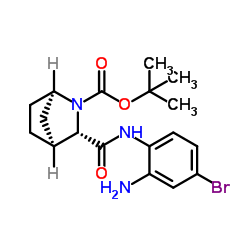2-Azabicyclo[2.2.1]heptane-2-carboxylic acid, 3-[[(2-amino-4-bromophenyl)amino]carbonyl]-, 1,1-dimethylethyl ester, (1R,3S,4S)- structure