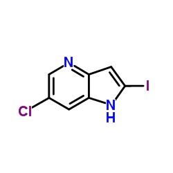 6-氯-2-碘-1H-吡咯并[3,2-b]吡啶结构式
