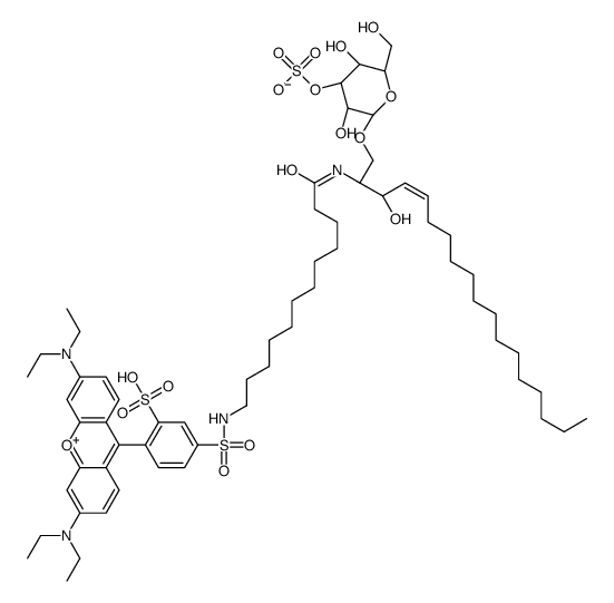 N-lissamine rhodaminyl-(12-aminododecanoyl)cerebroside 3-sulfate结构式