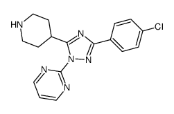 2-[3-(4-chlorophenyl)-5-(piperidin-4-yl)-1H-1,2,4-triazol-1-yl]pyrimidine结构式