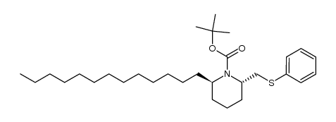 (2S,6R)-tert-butyl 2-((phenylthio)methyl)-6-tridecylpiperidine-1-carboxylate结构式