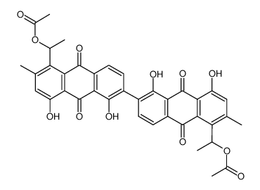 9,9',10,10'-Tetrahydro-1,1',8,8'-tetrahydroxy-6,6'-dimethyl-9,9',10,10'-tetraoxo-α,α'-dimethyl-2,2'-bi(5-anthracenemethanol)α,α'-diacetate picture