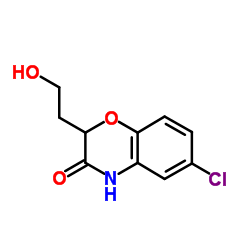 6-CHLORO-2-(2-HYDROXY-ETHYL)-4H-BENZO[1,4]OXAZIN-3-ONE结构式