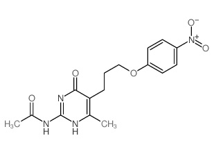 N-[4-methyl-5-[3-(4-nitrophenoxy)propyl]-6-oxo-3H-pyrimidin-2-yl]acetamide结构式