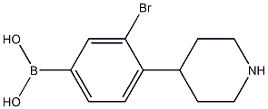 3-Bromo-4-(piperidin-4-yl)phenylboronic acid结构式