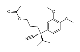 (4S)-(-)-4-cyano-4-(3,4-dimethoxyphenyl)-5-methylhexyl acetate结构式