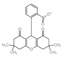 1H-Xanthene-1,8(2H)-dione,3,4,5,6,7,9-hexahydro-3,3,6,6-tetramethyl-9-(2-nitrophenyl)- structure