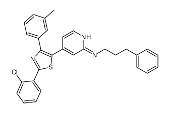 4-[2-(2-chlorophenyl)-4-(3-methylphenyl)-1,3-thiazol-5-yl]-N-(3-phenylpropyl)pyridin-2-amine结构式