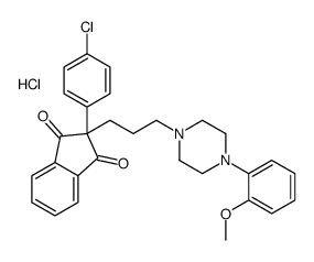 2-(4-chlorophenyl)-2-[3-[4-(2-methoxyphenyl)piperazin-1-yl]propyl]indene-1,3-dione,hydrochloride Structure