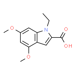 1-Ethyl-4,6-dimethoxy-1H-indole-2-carboxylic acid结构式