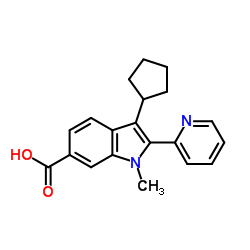 3-Cyclopentyl-1-methyl-2-(2-pyridinyl)-1H-indole-6-carboxylic acid Structure
