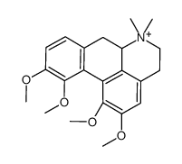 (6aS)-1,2,10,11-tetramethoxy-6,6-dimethyl-5,6,6a,7-tetrahydro-4H-dibenzo[de,g]quinoline-6-ium结构式