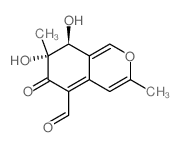 6H-2-Benzopyran-5-carboxaldehyde,7,8-dihydro-7,8-dihydroxy-3,7-dimethyl-6-oxo-, (7R,8S)- structure