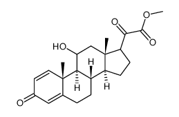 methyl 11-hydroxy-3,20-dioxo-1,4-pregnadien-21-oate结构式