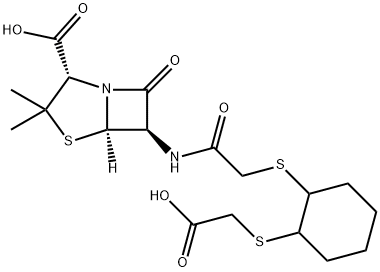 6α-[[[[2-[(Carboxymethyl)thio]cyclohexyl]thio]acetyl]amino]penicillanic acid Structure