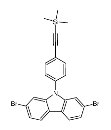2,7-dibromo-9-(4-trimethylsilanylethynylphenyl)-9H-carbazole结构式
