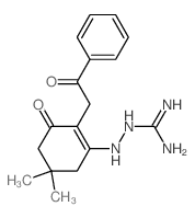 Hydrazinecarboximidamide,2-[5,5-dimethyl-3-oxo-2-(2-oxo-2-phenylethyl)-1-cyclohexen-1-yl]- Structure