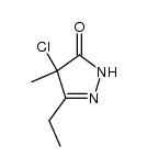 3-ethyl-4-chloro-4-methyl-5-pyrazolinone结构式