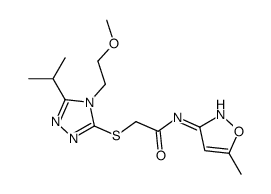 Acetamide, 2-[[4-(2-methoxyethyl)-5-(1-methylethyl)-4H-1,2,4-triazol-3-yl]thio]-N-(5-methyl-3-isoxazolyl)- (9CI)结构式