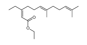 ethyl 3-ethyl-7,11-dimethyldodeca-2,6,10-trienoate结构式