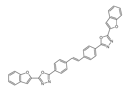 5,5'-bis-benzofuran-2-yl-2,2'-(4,4'-ethene-1,2-diyl-diphenyl)-bis-[1,3,4]oxadiazole结构式