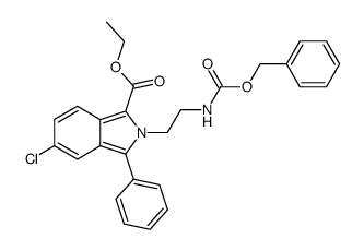 2-{2-[(benzyloxycarbonyl)amino]-ethyl}-5-chloro-3-phenylisoindole-1-carboxylic acid ethyl ester结构式