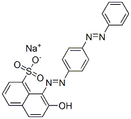 7-Hydroxy-8-[[4-(phenylazo)phenyl]azo]naphthalene-1-sulfonic acid sodium salt结构式