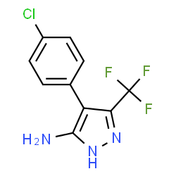 4-(4-Chlorophenyl)-3-(trifluoromethyl)-1H-pyrazol-5-amine结构式