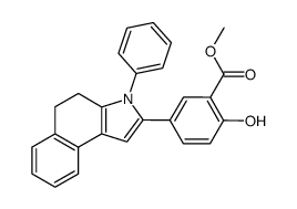 2-hydroxy-5-(3-phenyl-4,5-dihydro-3H-benzo[e]indol-2-yl)-benzoic acid methyl ester结构式