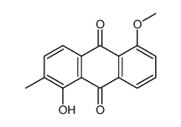 1-hydroxy-5-methoxy-2-methylanthracene-9,10-dione结构式