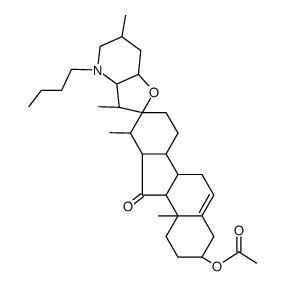 (13R)-3β-(Acetyloxy)-28-butyl-17,23β-epoxy-12β,13α-dihydroveratraman-11-one结构式