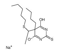 5-Butyl-5-(pentylthiomethyl)-2-sodiothio-4,6(1H,5H)-pyrimidinedione结构式