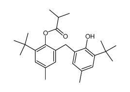 2-Methylpropionic acid 2-tert-butyl-6-[(3-tert-butyl-2-hydroxy-5-methylphenyl)methyl]-4-methylphenyl ester结构式