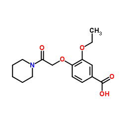 3-ethoxy-4-(2-oxo-2-piperidin-1-ylethoxy)benzoic acid结构式