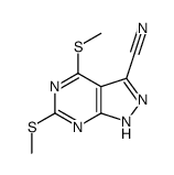 4,6-bis(methylsulfanyl)-2H-pyrazolo[3,4-d]pyrimidine-3-carbonitrile Structure