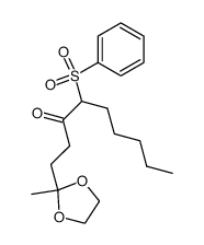 2-methyl-2-(4-phenylsulfonyl-3-oxononyl)-1,3-dioxolane结构式