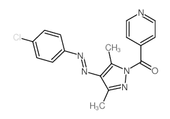 [4-(4-chlorophenyl)diazenyl-3,5-dimethyl-pyrazol-1-yl]-pyridin-4-yl-methanone Structure