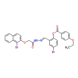 4-Bromo-2-[(E)-({[(1-bromo-2-naphthyl)oxy]acetyl}hydrazono)methyl]phenyl 4-ethoxybenzoate结构式