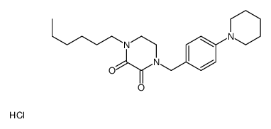 1-Hexyl-4-(p-piperidinobenzyl)-2,3-piperazinedione Structure