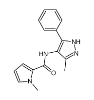 1-methyl-1H-pyrrole-2-carboxylic acid (3-methyl-5-phenyl-1H-pyrazol-4-yl)-amide结构式