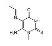 6-Amino-5-eth-(Z)-ylideneamino-1-methyl-2-thioxo-2,3-dihydro-1H-pyrimidin-4-one结构式