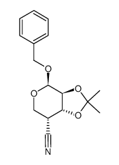 benzyl 4-cyano-4-deoxy-2,3-O-isopropylidene-β-D-arabinopyranoside结构式