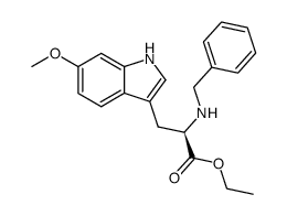 (R)-2-Benzylamino-3-(6-methoxy-1H-indol-3-yl)-propionic acid ethyl ester结构式